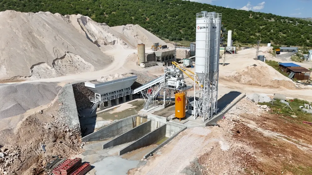 Karfen Hazır Beton Pazarcık şubesinin havadan görünümü